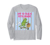 Off to Teach Fifth Grade Frog Funny School Design Long Sleeve T-Shirt