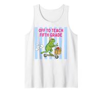 Off to Teach Fifth Grade Frog Funny School Design Tank Top