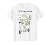 Off to Teach Math Teacher Frog Funny Back to School Value Graphic T-Shirt, Men, White, XL