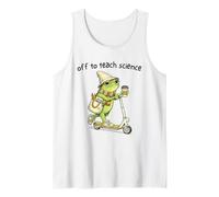 Off to Teach Science Funny Teacher Frog Back to School Humor Tank Top