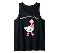 Off to Teach Second Grade Cute Goose Teacher Back to School Tank Top