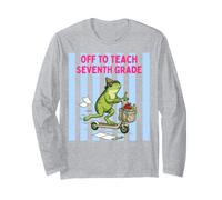 Off to Teach Seventh Grade Frog Scooter Educator Long Sleeve T-Shirt