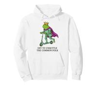 Off To Unsettle The Common Folk Frog On Scooter Pullover Hoodie