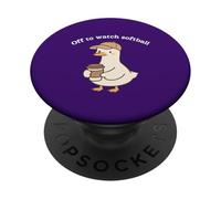 Off to Watch Softball Goose Funny Game Watching Chill Vibes PopSockets Adhesive PopGrip