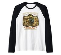 Off to Wrangle My Feral Grandkids Frog Meme Frog Riding Raglan Baseball Tee