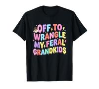 Off to Wrangle My Feral Grandkids Retro Coffee Cup T-Shirt