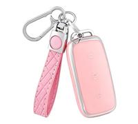 OFF WE GO Car Fob Holder Fit for Geely Galaxy EX5 E5 Cityray L6 L7 EMI NO.1 Proton e.MAS 7 5 E8 Starry 8 Key Cover Case Shell Key Protective Box with Keychain, Pink Silver