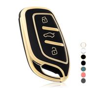OFF WE GO Car Key Case Key Cover for MG MG4 MG5 MG6 MG ZS EV HS EHS ZX GT para Roewe RX3 RX8 ERX5 RX5 I6 I5 Key Cover Key Protection Casing Black Gold