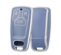 OFF WE GO Car Key Cover Case Car Key Fob for Audi A3 A4 A5 A6 A7 A8 Q2 Q3 Q5 Q7 S4 S5 S7 S8 SQ7 R8 RS4 RS5 RS TT TTS TTRS B9 D5 F5 Full Protection Car Key Shell Car Key Holder Box, Blue Silver