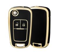 OFF WE GO Car Key Cover Case Car Key Fob for Opel Vauxhall Adam Cascada Mokka Astra Buick Regal Lacrosse Chevrolet Aveo Spark Cruze Protection Car Key Shell 2 buttons Car Key Holder Box, Black Gold