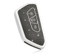 OFF WE GO Car Key Cover Case Car Key Fob for VW Golf 8 Seat Volkswagen Ateca Skoda Leon Tarraco Octavia Cupra Formentor Born Full Protection Car Key Shell 3 buttons Car Key Holder Box, Black