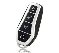 OFF WE GO Car Key Cover Case Fit for BYD Atto 3 Dolphin Han Tang Yuan Song Qin Car Key Shell Protective Fob Key Holder Box, Black Silver