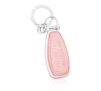 OFF WE GO Car Key Cover Case Fit for Ford Fiesta Focus Kuga Mondeo B-Max C-Max Grand C-Max S-Max Focus RS Ford Galaxy Key Fob Shell with Keychain Car Key Protective Fob Key Holder Box, Pink