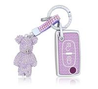 OFF WE GO Car Key Cover Case Key Fob Fit for Citroen C2 C3 C4 C5 C6 C8 Car Peugeot 207 307 308 807 3008 5008 Partner Key Shell Car Key Protective Fob Key Holder Box with Keychain, Purple