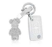 OFF WE GO Car Key Cover Case Key Fob Fit for Citroen C2 C3 C4 C5 C6 C8 Car Peugeot 207 307 308 807 3008 5008 Partner Key Shell Car Key Protective Fob Key Holder Box with Keychain, White