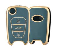 OFF WE GO Car Key Cover Case Key Fob Fit for Hyundai i10 i20 ix20 i30 i35 iX35 ix55 Kia Rondo Ceed Rio Soul Picanto Sportage Sorento Car Key Shell Car Key Protective Fob Key Holder Box, Blue Gold