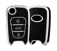 OFF WE GO Car Key Cover Case Key Fob Fit for Hyundai i10 i20 ix20 i30 i35 iX35 ix55 Kia Rondo Ceed Rio Soul Picanto Sportage Sorento Car Key Shell Car Key Protective Fob Key Holder Box, Black Silver