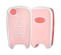 OFF WE GO Car Key Cover Case Key Fob Fit for Hyundai i10 i20 ix20 i30 i35 iX35 ix55 Kia Rondo Ceed Rio Soul Picanto Sportage Sorento Car Key Shell Car Key Protective Fob Key Holder Box, Pink Silver