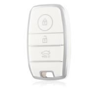OFF WE GO Car Key Cover Case Key Fob Fit for Kia Ceed Sorento Sportage Rio Carens Cadenza Carnival Optima Soul Vigato Venga Car Key Shell Car Key Protective Fob Key Holder Box, White Silver
