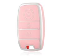 OFF WE GO Car Key Cover Case Key Fob Fit for Kia Ceed Sorento Sportage Rio Carens Cadenza Carnival Optima Soul Vigato Venga Car Key Shell Car Key Protective Fob Key Holder Box, Pink Silver