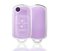 OFF WE GO Car Key Cover Case Key Fob Fit for Land Rover Range Rover Sport Discovery 3 LR3, Purple Silver