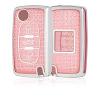 OFF WE GO Car Key Cover Case Key Fob Fit for Peugeot 107 206 207 208 307 308 407 Partner Expert Citroen C1 C2 C3 C4 C5 C6 C8 Dispatch Berlingo Key Shell Car Key Protective Fob Key Holder Box, Pink