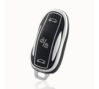 OFF WE GO Car Key Cover Case Key Fob Fit for Tesla Model S Car Key Shell Car Key Protective Fob Key Holder Box, Black Silver