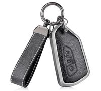 OFF WE GO Car Key Cover Case Leather Key Fob Fit for VW Golf 8 MK8 Cupra Born Formentor Seat Leon MK4 Tarraco Skoda Octavia 8 Car Key Shell with Keychain Car Key Protective Fob Key Holder Box, Black