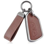 OFF WE GO Car Key Cover Case Leather Key Fob Fit for VW Golf 8 MK8 Cupra Born Formentor Seat Leon MK4 Tarraco Skoda Octavia 8 Car Key Shell with Keychain Car Key Protective Fob Key Holder Box, Brown