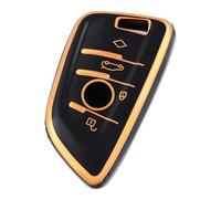 OFF WE GO Car Key Cover for BMW 4 Button Car Key X1 X2 X3 X5 X6 X7 2 5 6 7 Series TPU Car Key Protective Shell Smart Remote Control Key Case - Black Gold