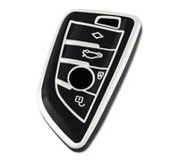 OFF WE GO Car Key Cover for BMW 4 Button Car Key X1 X2 X3 X5 X6 X7 2 5 6 7 Series TPU Car Key Protective Shell Smart Remote Control Key Case - Black Silver