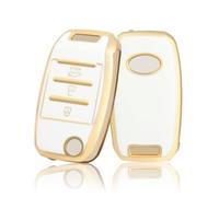 OFF WE GO Car Key Cover for Kia Car Key Cover for Carens Rio Sedona Forte Cerato/K3 Optima/K5 Sorento Sportage Soul Shell Key Cover Case White Gold