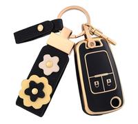 OFF WE GO Car Key Cover Key Fob Case Car for Opel Vauxhall Adam Astra Cascada Mokka Buick Regal Lacrosse Chevrolet Spark Full Protection Car Key Shell 2 buttons Car Key Holder Box, Black Gold