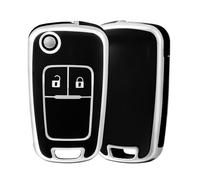 OFF WE GO Car Key Cover, Remote Control Car Key Fob Case for Opel Vauxhall Adam Mokka Astra Buick Cascada Regal Lacrosse Chevrolet Aveo Spark Cruze Protective Car Key Shell 2 Buttons, Black Silver
