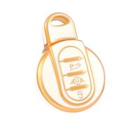 OFF WE GO Car Key Cover, TPU Car Key Case Fit for BMW Mini Cooper S D SD SE Cabrio Clubman Countryman F54 F55 F56 F57 F60, Full Protective Car Key Fob Shell 3 Buttons - White Gold