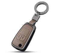 OFF WE GO Car Key Fob Cover Case Shell Fit For Vauxhall Opel Astra J Adam Corsa Mokka Insignia Zafira Meriva Karl Vectra Leather Car Key Shell with Keychain Car Key Protective Key Holder Box, Brown