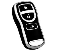 OFF WE GO for Nissan Key Fob Cover, Soft TPU Protection Key Fob Case Fit for Nissan Armada Altima Quest Frontier Titan Sentra Versa Xterra Pathfinder Maxima Murano NV200 350Z Key (Silver Black)