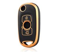 OFF WE GO Key Case Cover Key Shell for Opel Vauxhall Astra K Insignia B Zafira C Mokka Car Key Cover Remote Control Car Key Covers, Black Gold
