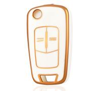 OFF WE GO Key Cover Car Key Cases Key Case for Vauxhall Astra Antara Corsa Zafira Vectra Tigra B Key Cover Car Key Case Key Box Protective Casing White Gold
