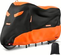 OFF WE GO Motorbike Cover Waterproof Outdoor Motorcycle Cover 210D Oxford Moped Cover All Weather UV Protection Dustproof Windproof Scooter Cycle Cover with Reflective Strips, 108.3" x 41.3" x 49.2"