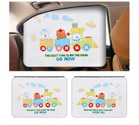 OFF WE GO Sun Protection Car Baby with UV Protection Universal Sun Visor Side Window Curtain Pack of 2 Car Window Sun Protection for Children Pets Privacy Screen Car Window Blackout, Trains