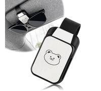 OFF WE GO Sunglasses Holder for Car Sun Visor, Plastic Eyeglass Hanger Clip Universal Car Glasses Clip Holder Suitable for Sun Visor of Most Cars and Different Size Eyeglasses (Bear)