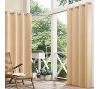 (Off-White, 132cm L x 274cm W) Outdoor Waterproof Patio Curtain