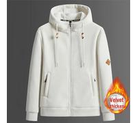(off-white, 3XL) "Men's and Women's Warm Polar Fleece Jacket - Thick, Velvet-Lined for Outdoor Sports in Autumn and Winter"