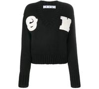 Off-White appliqued alpaca and wool-blend jumper - Black 40