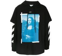 Off-White Blue Monalisa Double Tee Skate Fit Hoodie - Black - L