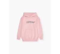 Off-white C/o Virgil Abloh Girls Pink - Glittered Kids Big Bookish Glitter-embellished Logo-print Cotton-jersey Hoody 8 Years