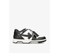 Off-White C/O Virgil Abloh Mens Off-White C/O Virgil Abloh Out Of Office Logo-Embroidered Leather Low-Top Trainers Blk/White Eur 44 / 10 UK Men