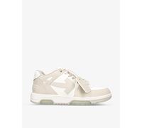 Off-White C/O Virgil Abloh Mens Off-White C/O Virgil Abloh Out Of Office Logo-Embroidered Leather Low-Top Trainers Beige Comb Eur 41 / 7 UK Men