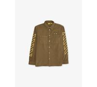 Off-White C/O Virgil Abloh Off-White C/O Virgil Abloh Logo-Patch Long-Sleeve Cotton Shirt 10-12+ Years Martini Olive 12 Years